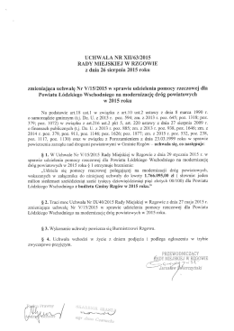 UCHWAŁA NR XII/63/2015 RADY MIEJSKIEJ W RZGOWIE