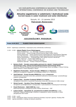 Program szczegółowy konferencji: - Konferencje Politechniki Śląskiej