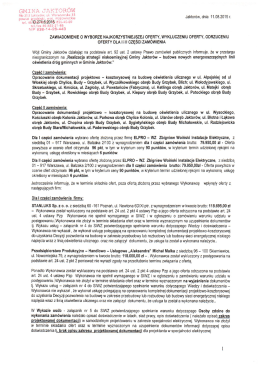 Wynik przetargu - gmina jaktorów