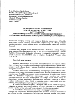 Recenzja - prof. dr hab. inż. Marek Gorgoń
