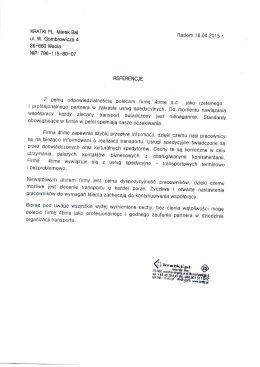 KRATKI PL Marek Bal Radom 16.04.2015 r. ul. W