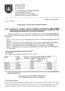 Zawiadomienie o wyborze najkorzystniejszej oferty (18.03.2015)