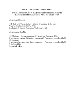 1. H. Hart, LE Craine, D. Hart – Chemia Organiczna. Krótki kurs
