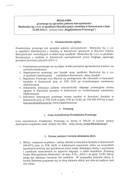 3. Regulamin przetargu