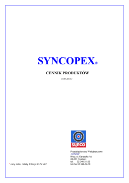 syncopex® cennik produktów