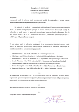Zarządzenie Wójta Gminy Sitkówka-Nowiny w sprawie wyznaczenia