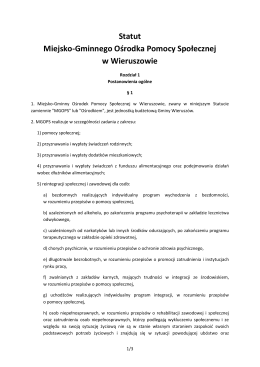 Statut Miejsko-Gminnego Ośrodka Pomocy Społecznej w Wieruszowie