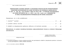 Oświadczenie członka rodziny o dochodzie podlegającym
