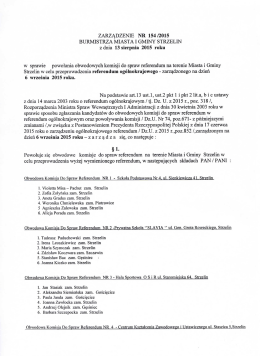 Zarządzenie nr 154/2015 Burmistrza Miasta i Gminy Strzelin z dnia