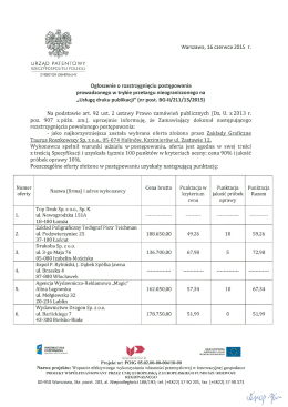 Usługę druku publikacji - Urząd Patentowy Rzeczypospolitej Polskiej