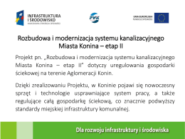 Rozbudowa i modernizacja systemu kanalizacyjnego Miasta Konina