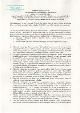 Zarządzenie Dyrektora BbPN nr 02/2016 z dnia 15 stycznia 2016 r