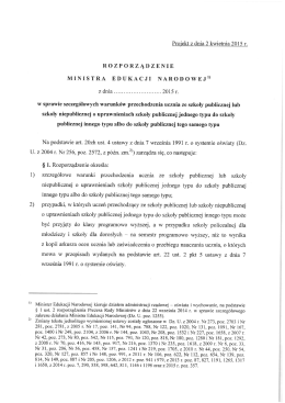 Treść projektu rozporządzenia