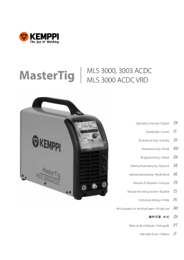Instrukcja MasterTig MLS 3003 ACDC