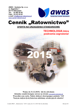 Cennik Ratownictwo 2015r.