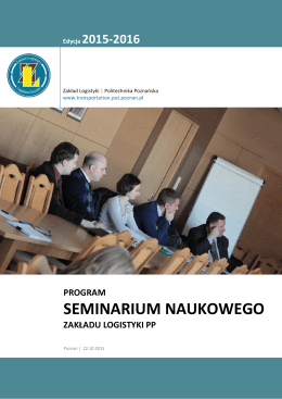 plan seminariów naukowych zakładu logistyki