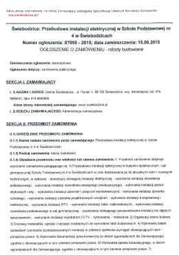 Treść ogłoszenia wysłanego - BIP