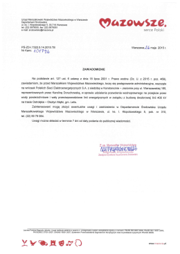 Zawiadomienie 26.05.2015 r.