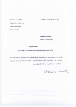 Wyjaśnienie dotyczące oświadczenia