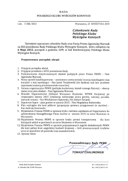 RADA POLSKIEGO KLUBU wYścIG&Oacute;w KoNNYcH