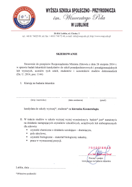 WYŻSZA SZKOŁA SPOŁECZNO - PRZYRODNICZA