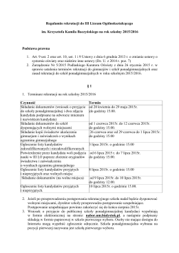 Regulamin_rekrutacji_do_IIILO - III Liceum Ogólnokształcące im. KK