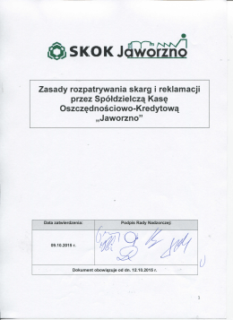 Zasady rozpatrywania skarg i reklamacji przez