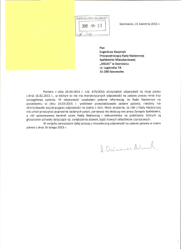 korespondencja z Radą Nadzorczą