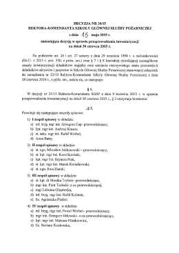 DECYZJA NR 30/15 REKTORA