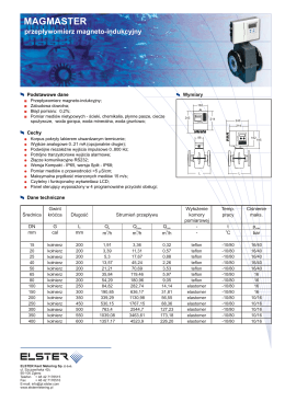 Przepływomierz elektromagnetyczny MagMaster broszura - Pias-Kan