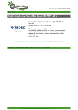 Olej hydrauliczny Tedex Box Super HD 10W , 20 L