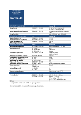 Norma 43 - karta techniczna