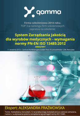 wymagania normy PN-EN ISO 13485:2012