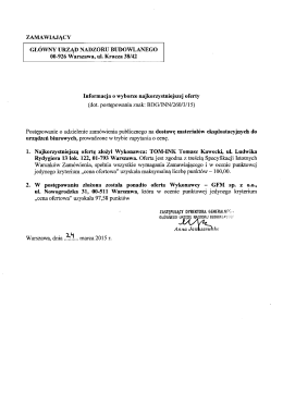 ZAMAWIAJĄCY GŁÓWNY URZĄD NADZORU BUDOWLANEGO 00