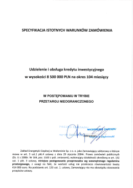 SPECYFIKACJA ISTOTNYCH WARUNK&Oacute;W ZAM&Oacute;WIENIA