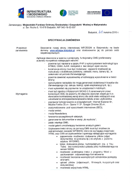 Specyfikacja przedmiotu zam&oacute;wienia &ndash; strona internetowa