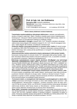 Prof. dr hab. inż. Jan Dutkiewicz