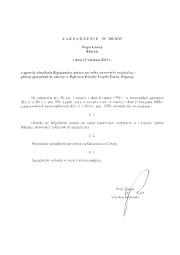 Zarządzenie W&oacute;jta Gminy Biłgoraj w sprawie określenia