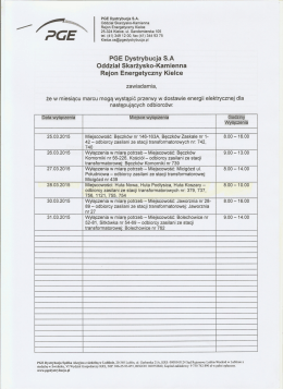 Planowane wyłączenia