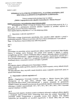 Treść zapytań do SIWZ wraz z odpowiedziami