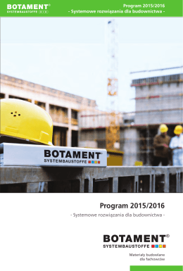 Program 2015/2016 - Botament Systembaustoffe