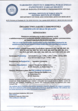PHZ Certyfikat - Ampero Thermo