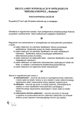 Regulamin Windykacji