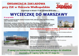 WYCIECZKĘ DO WARSZAWY