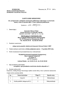 treść zapytania ofertowego