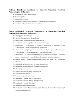 Rodzaje i zakres działalności KPCP - Kujawsko
