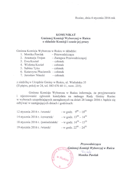 Rusiec, dnia 4 stycznia 2016 rok