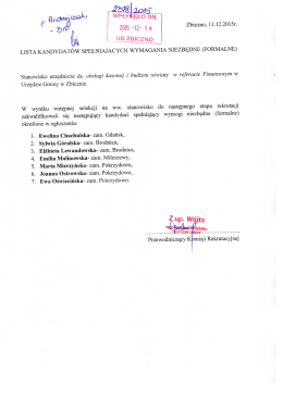 Lista kandydat&oacute;w spełniających wymagania niezbędne (formalne)