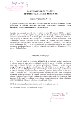 BURMISTRZA GMINY J EDLICZE z dnia 30 grudnia 2015 r.