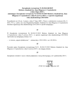 Zarządzenie wewnętrzne Nr R-0161/68/2015 Rektora Akademii im